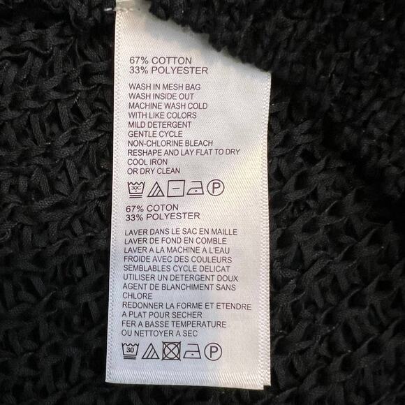 Tommy Bahama Open Weave Black Oversized short sleeve sweater - XXS - Picture 6 of 8